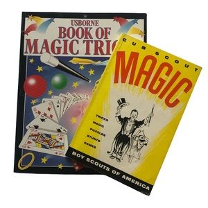 Set of 2 Vintage Magic Books: Usborne Book of Magic Tricks and Cub Scout Magic.